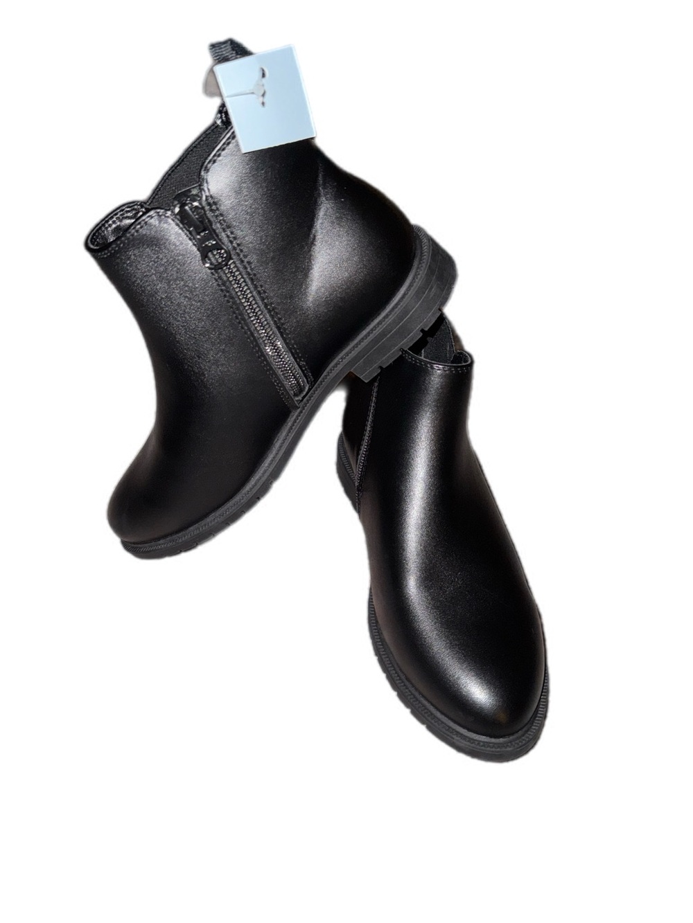 NWT girls cat&jack Black Side-Zip Ankle Boots size 3Y